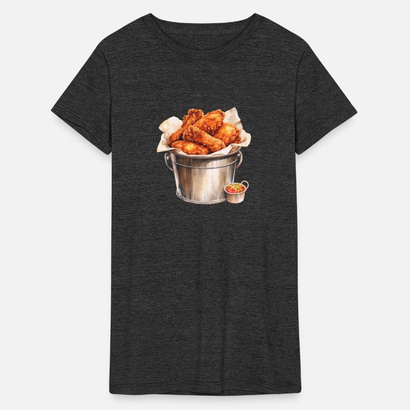 Metal Bucket of Fried Crispy Chicken
