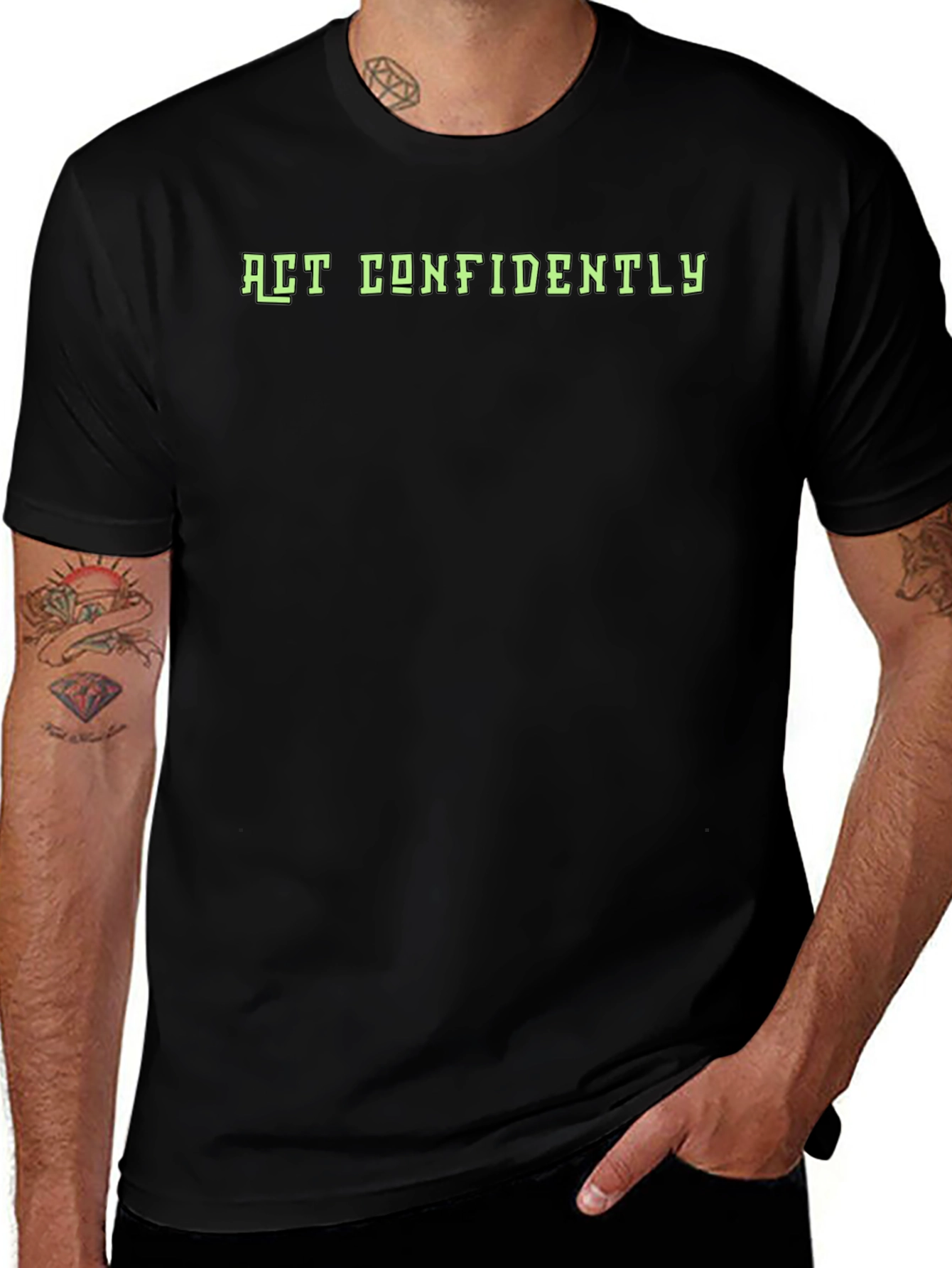 Act Confidently Graphic T-Shirt - Black