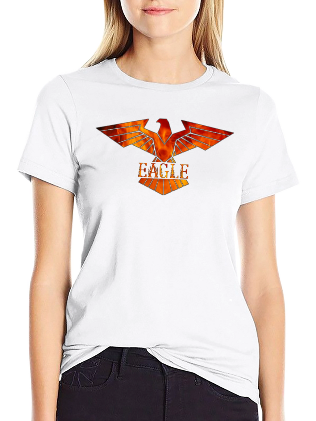 Fiery Eagle Graphic Tee - Bold Design
