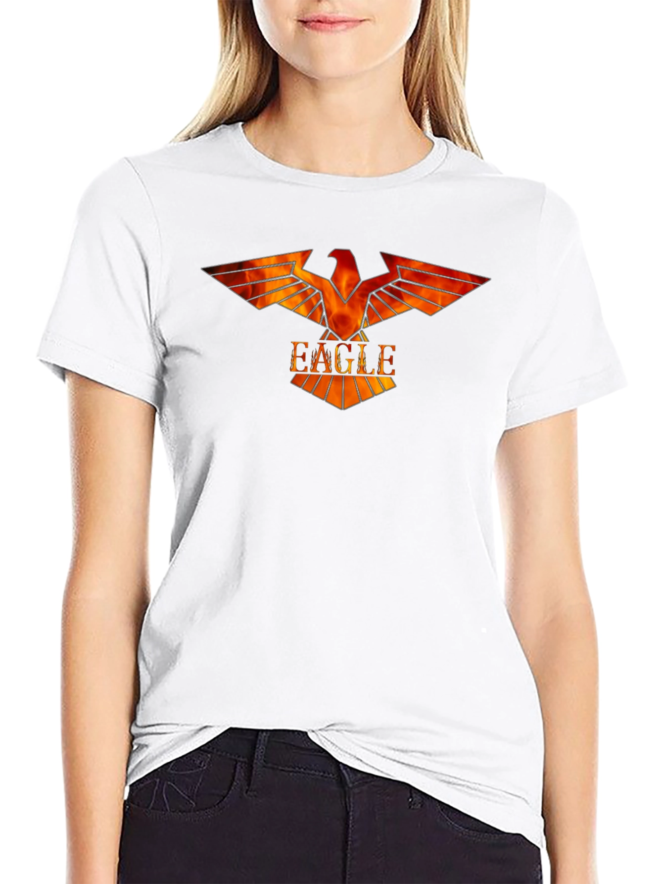 Fiery Eagle Graphic Tee - Bold Design