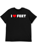 I Love Feet Graphic Tee - Black Cotton T-Shirt