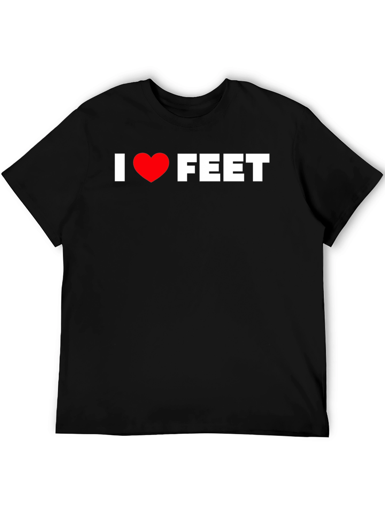 I Love Feet Graphic Tee - Black Cotton T-Shirt