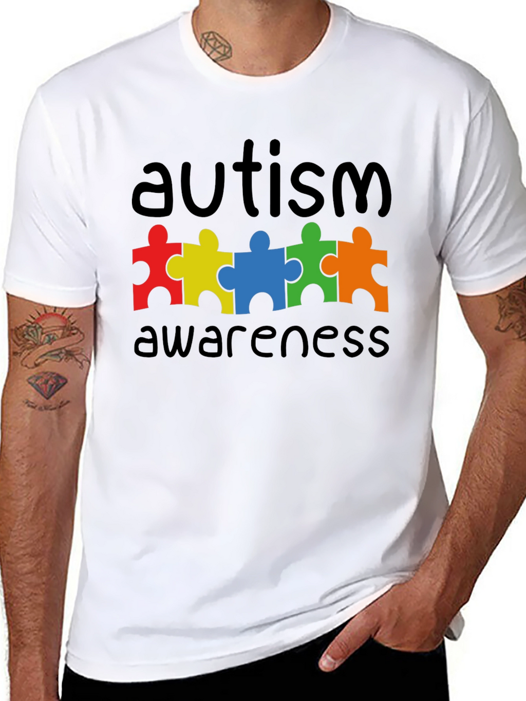 Autism Awareness Puzzle Piece Graphic T-Shirt