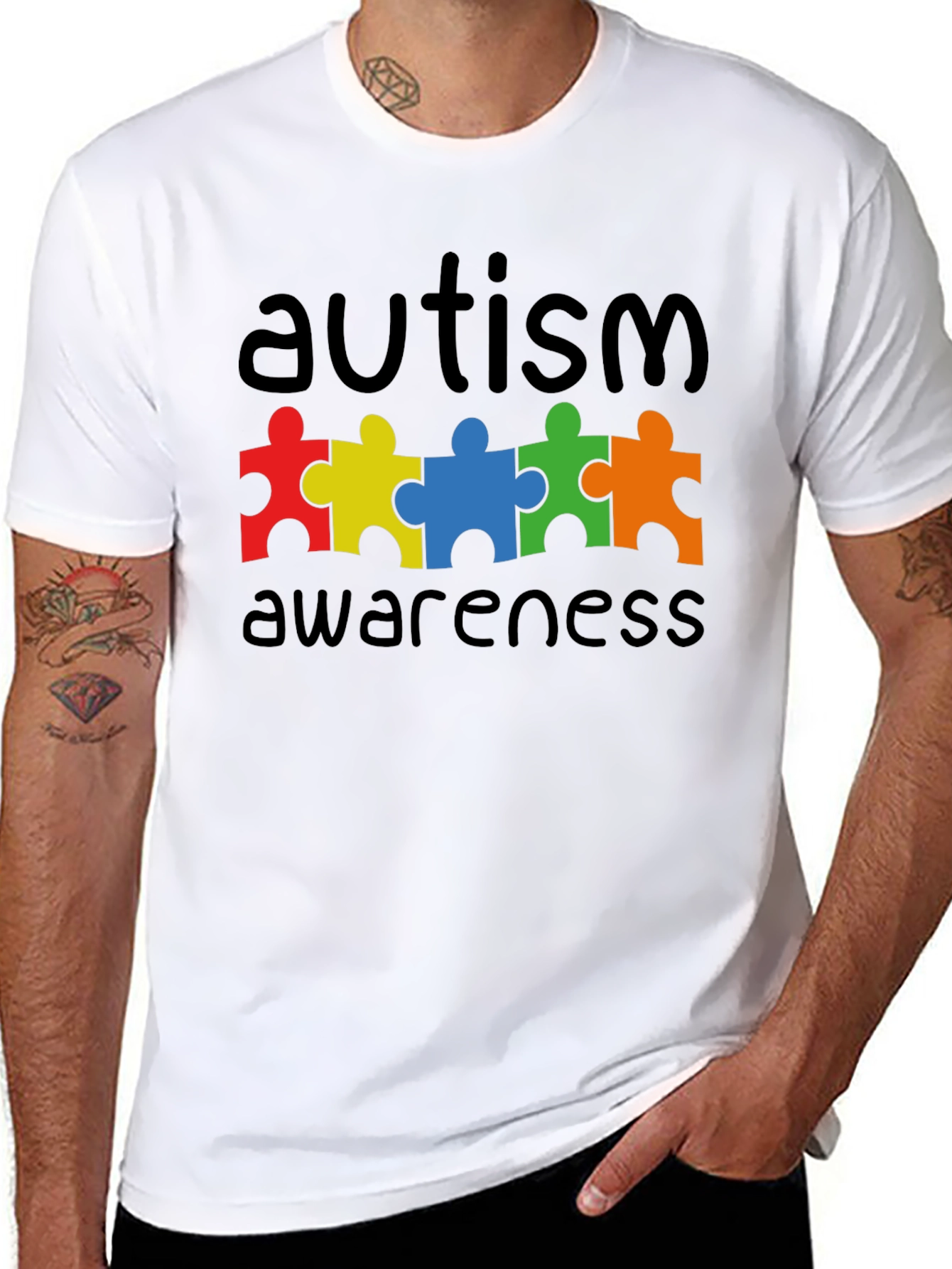 Autism Awareness Puzzle Piece Graphic T-Shirt