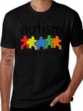 Autism Awareness Puzzle Piece Graphic T-Shirt