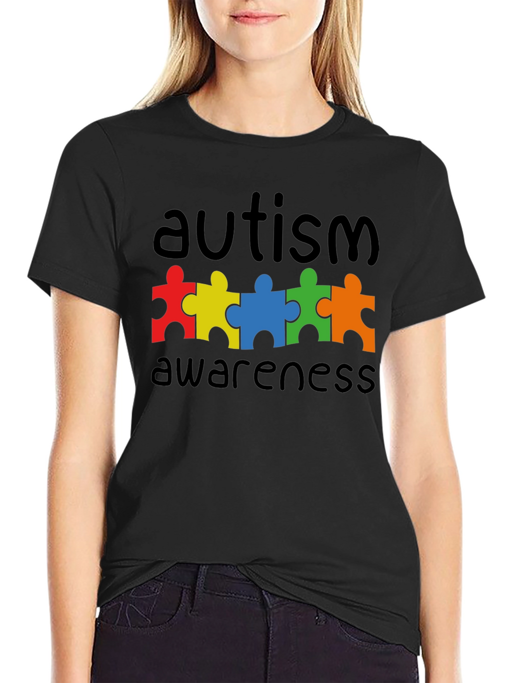 Autism Awareness Puzzle Piece Graphic T-Shirt