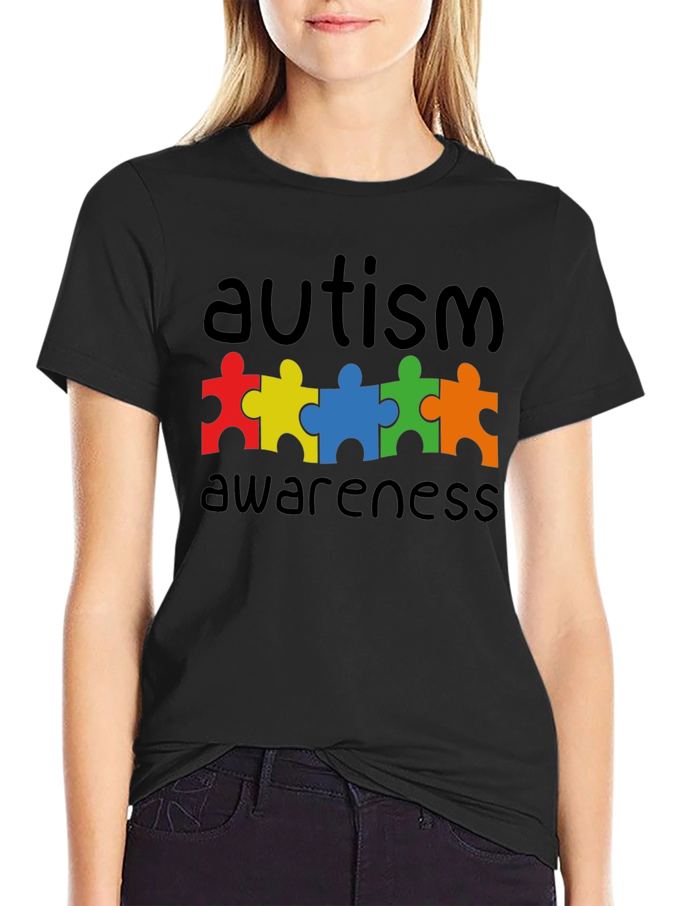Autism Awareness Puzzle Piece Graphic T-Shirt