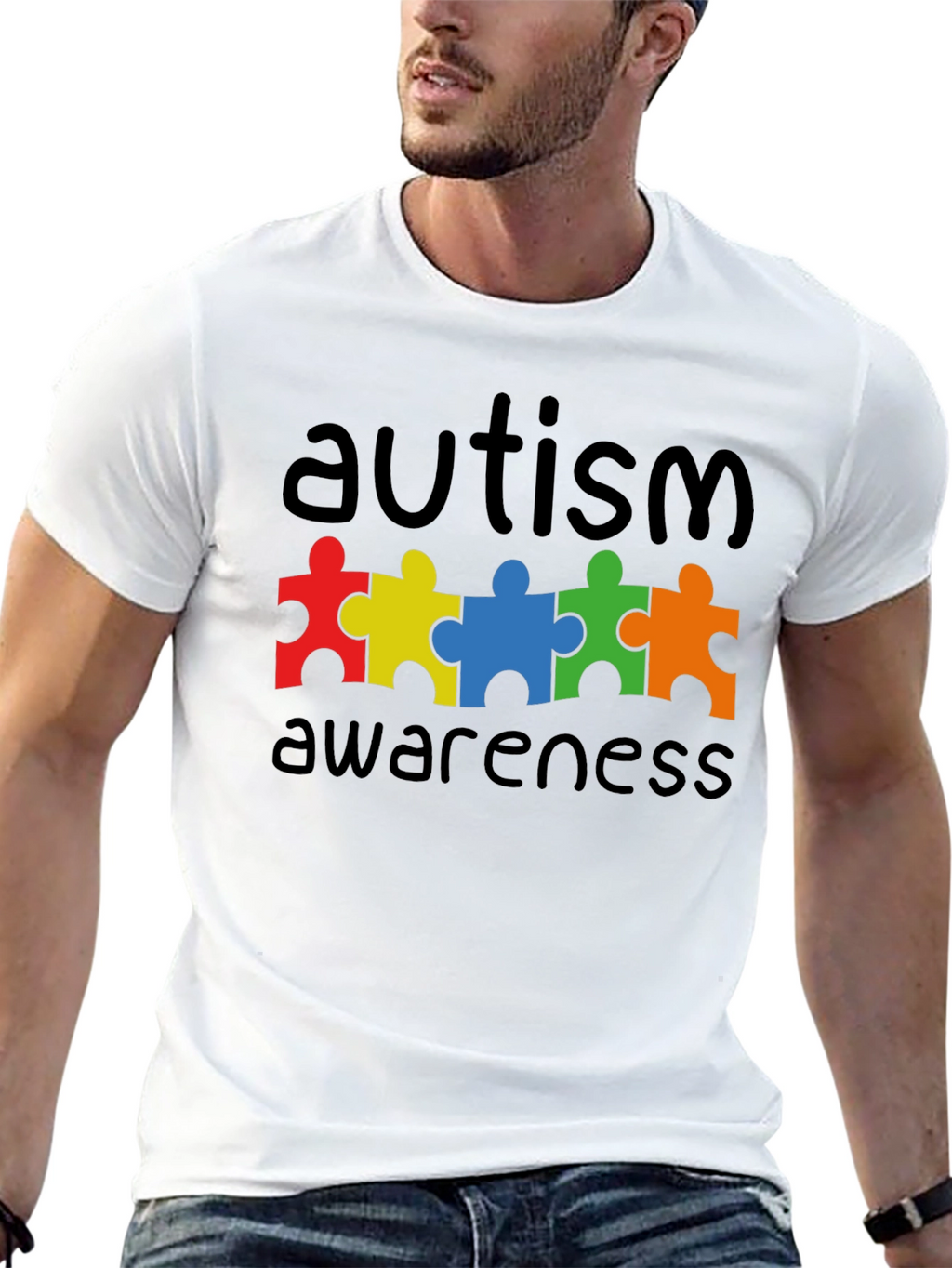 Autism Awareness Puzzle Piece Graphic T-Shirt