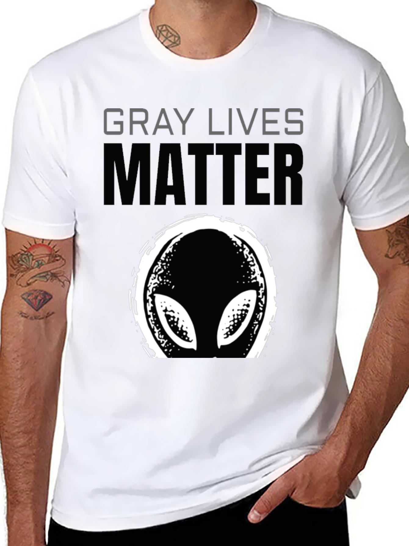 Gray Lives Matter Alien Graphic Tee