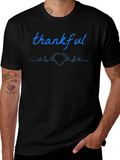 Thankful Heartbeat Graphic Tee - Soft Cotton Blend