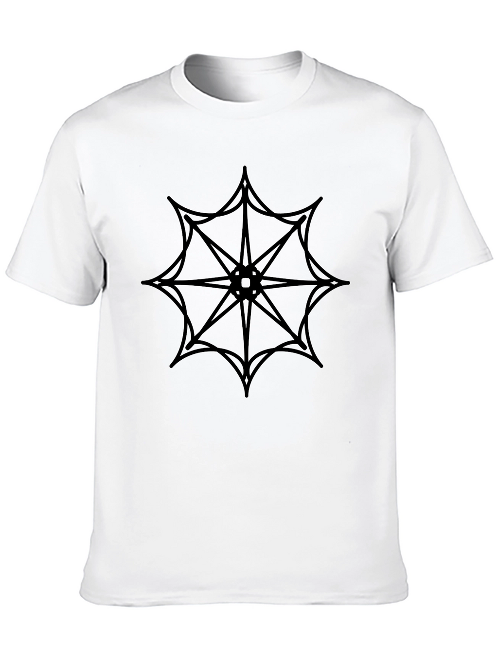 Black T-Shirt with Geometric Web Design