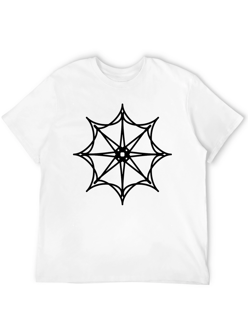 Black T-Shirt with Geometric Web Design