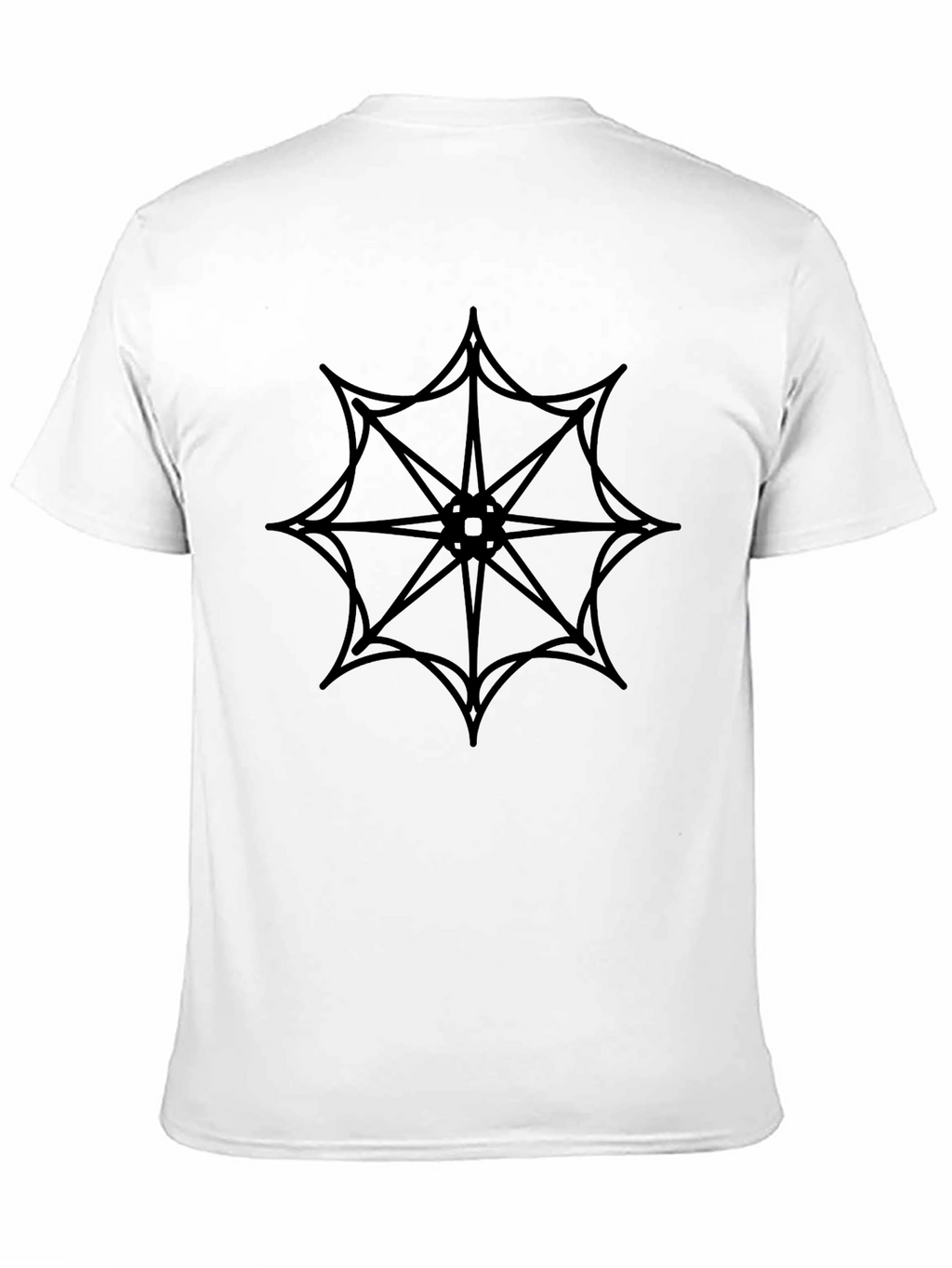 Black T-Shirt with Geometric Web Design