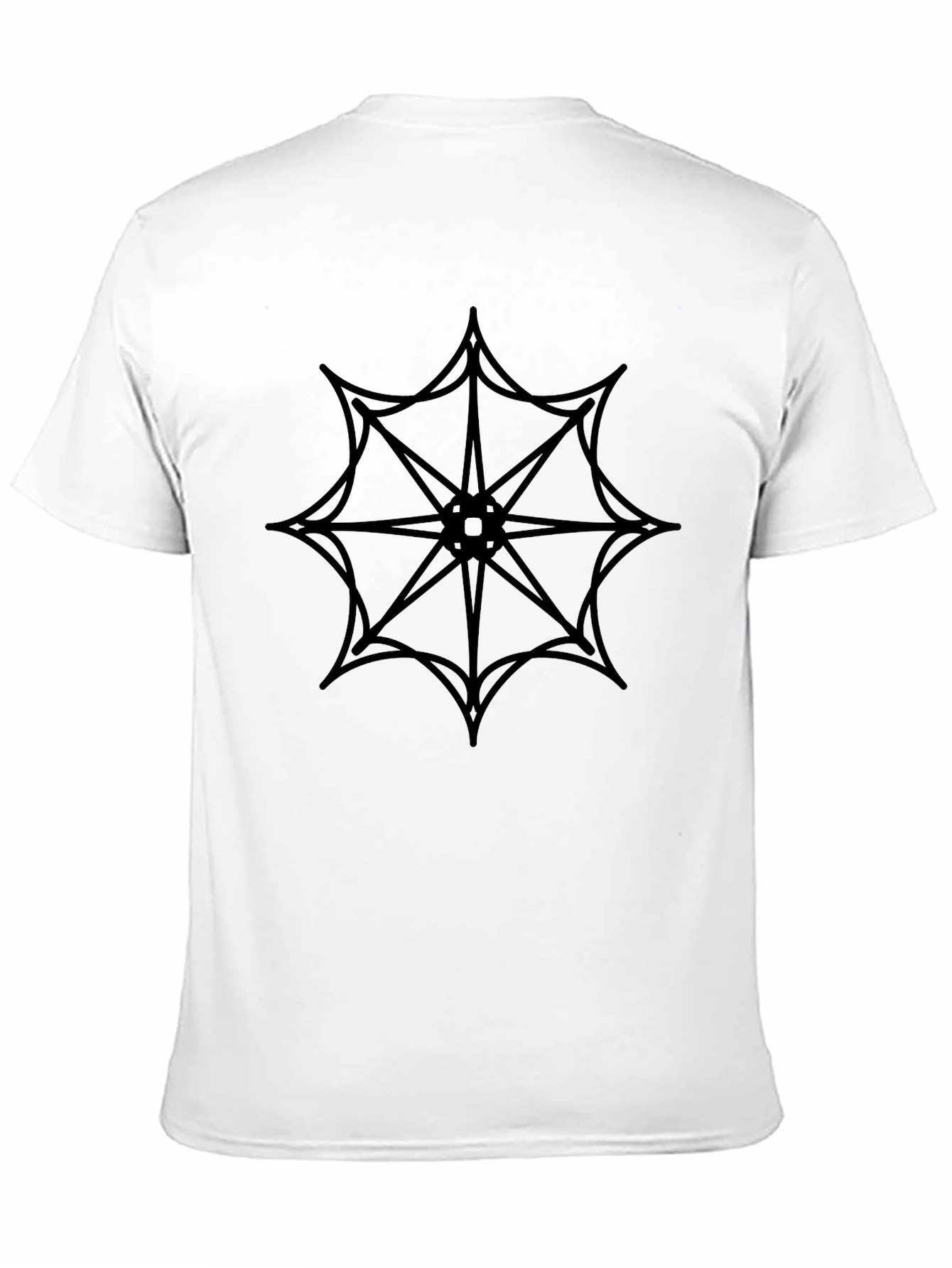 Black T-Shirt with Geometric Web Design