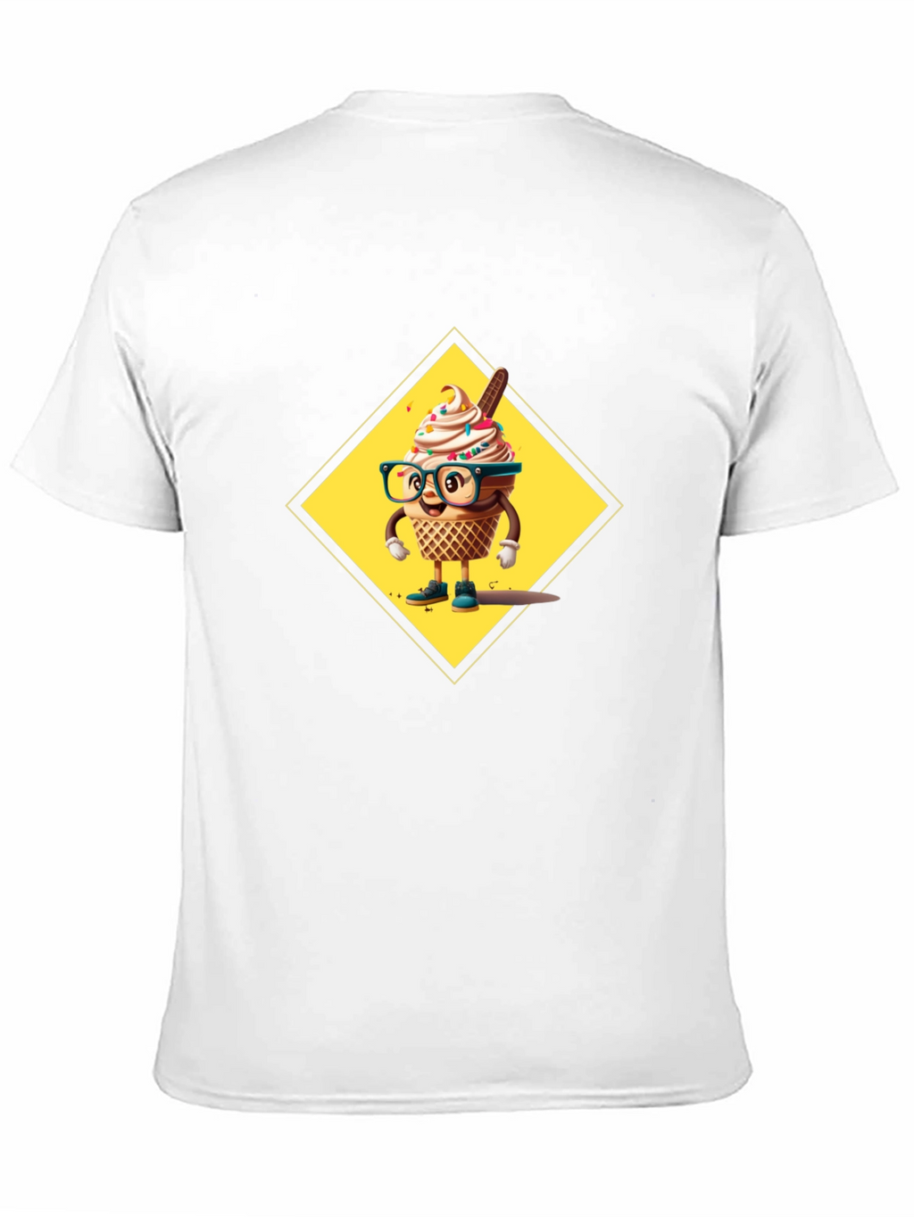 Fun Ice Cream Cone Graphic Tee - Black Cotton