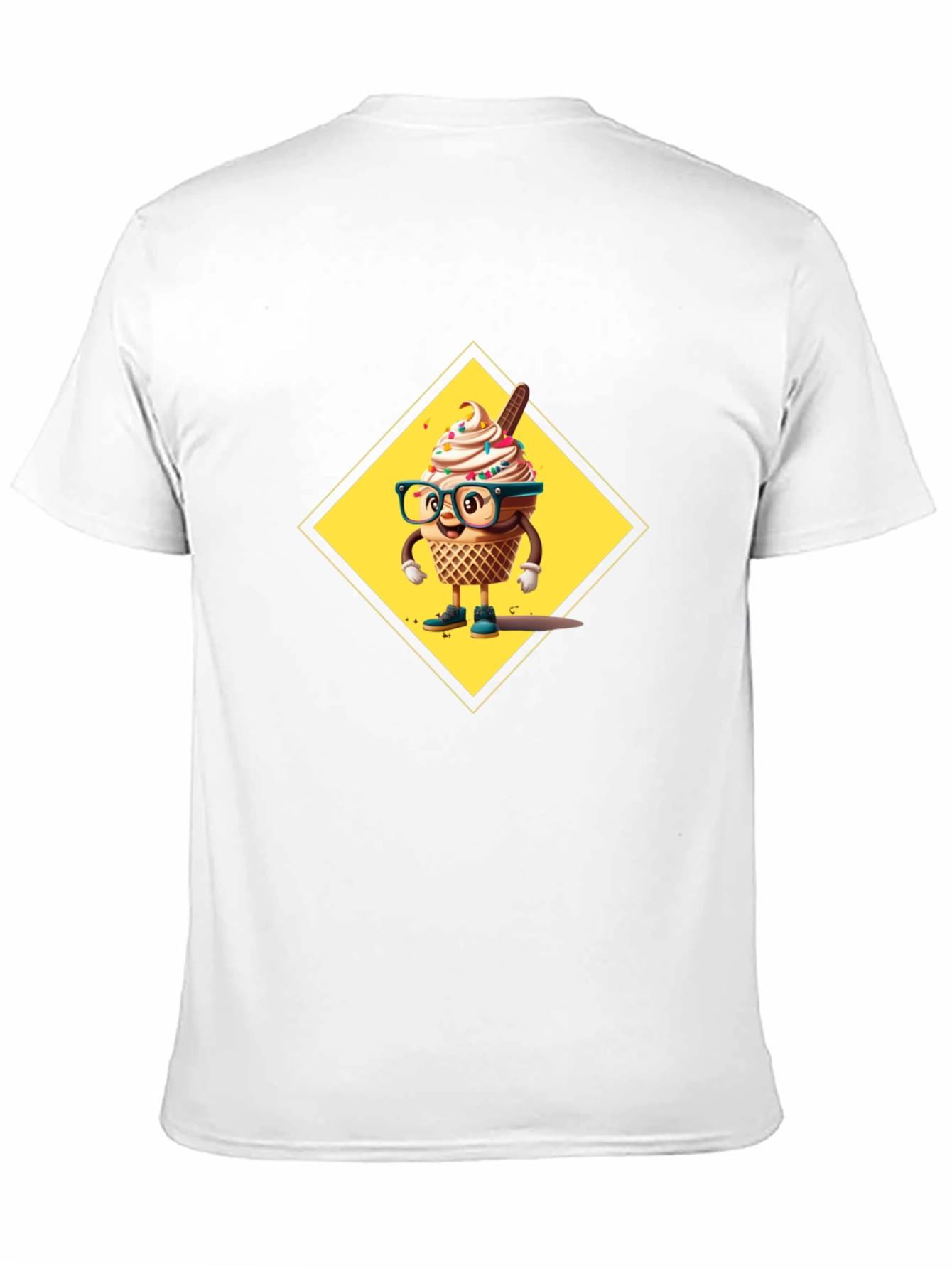 Fun Ice Cream Cone Graphic Tee - Black Cotton