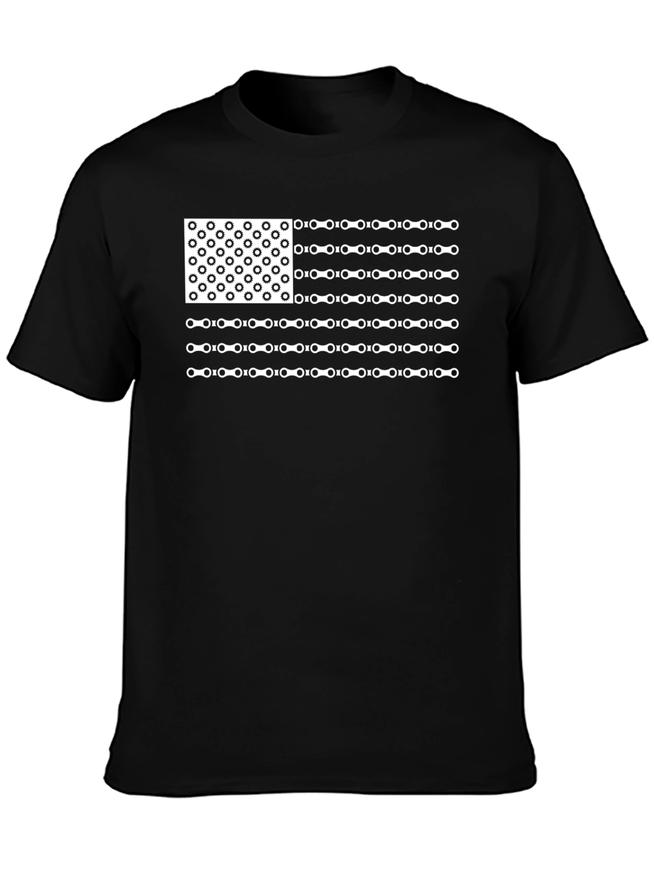American Flag Bike Chain T-Shirt