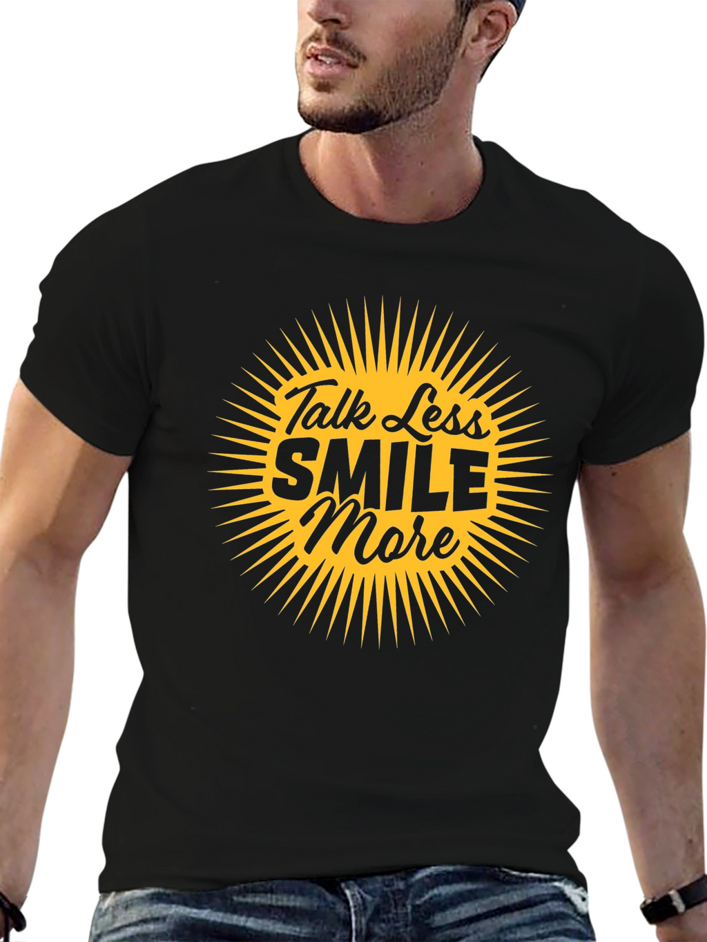 Talk Less Smile More Graphic Tee - Black