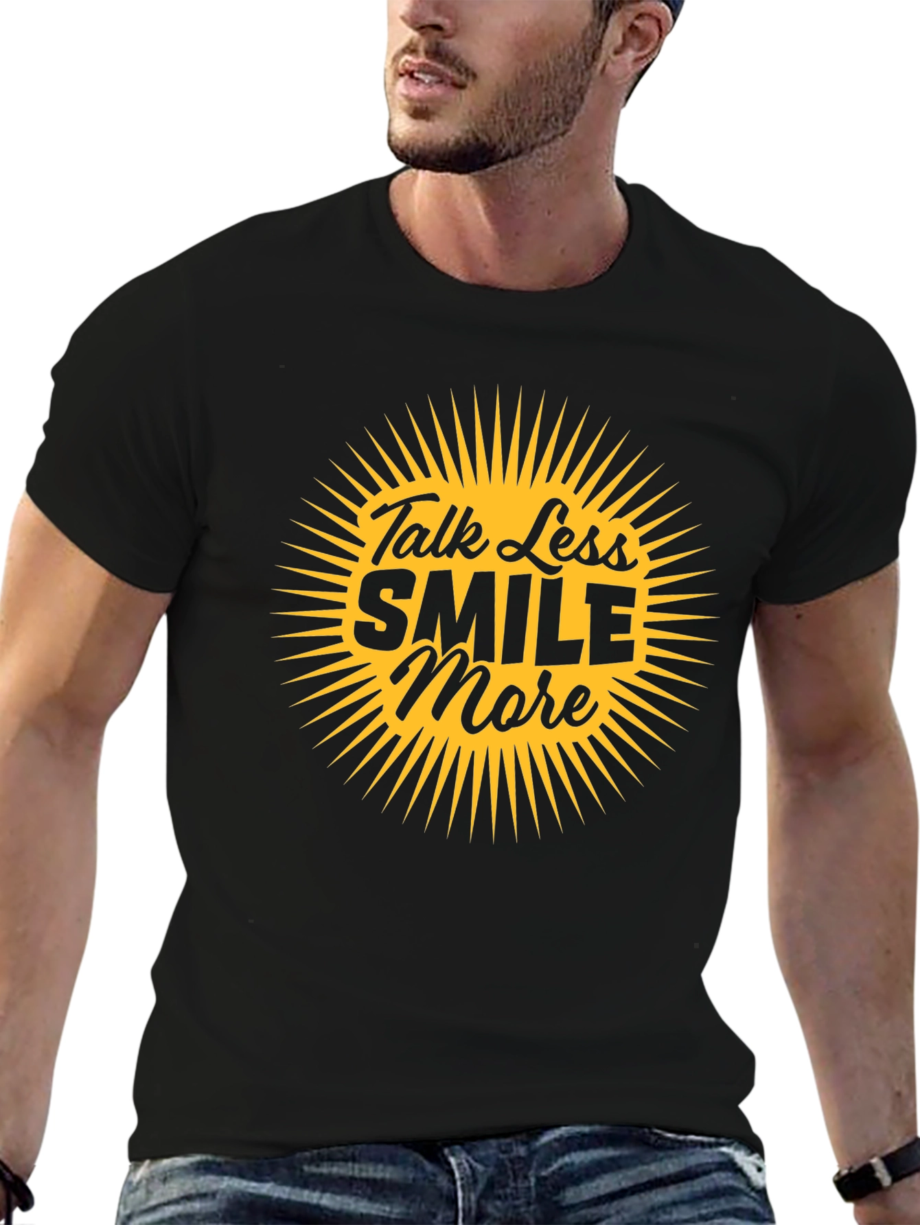 Talk Less Smile More Graphic Tee - Black
