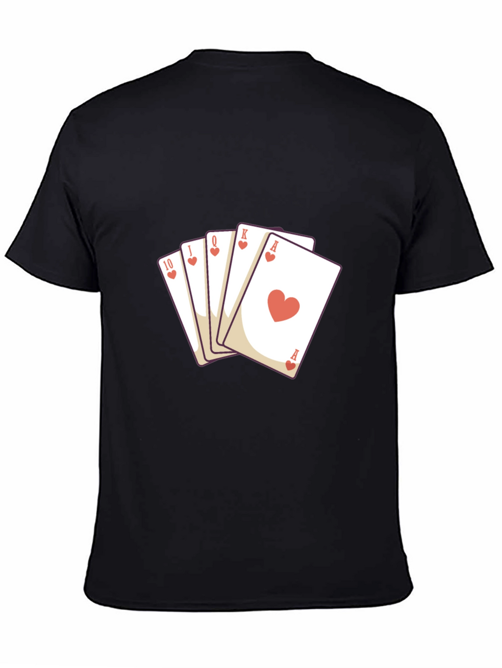 Heart Flush Graphic Tee - Black Cotton T-Shirt