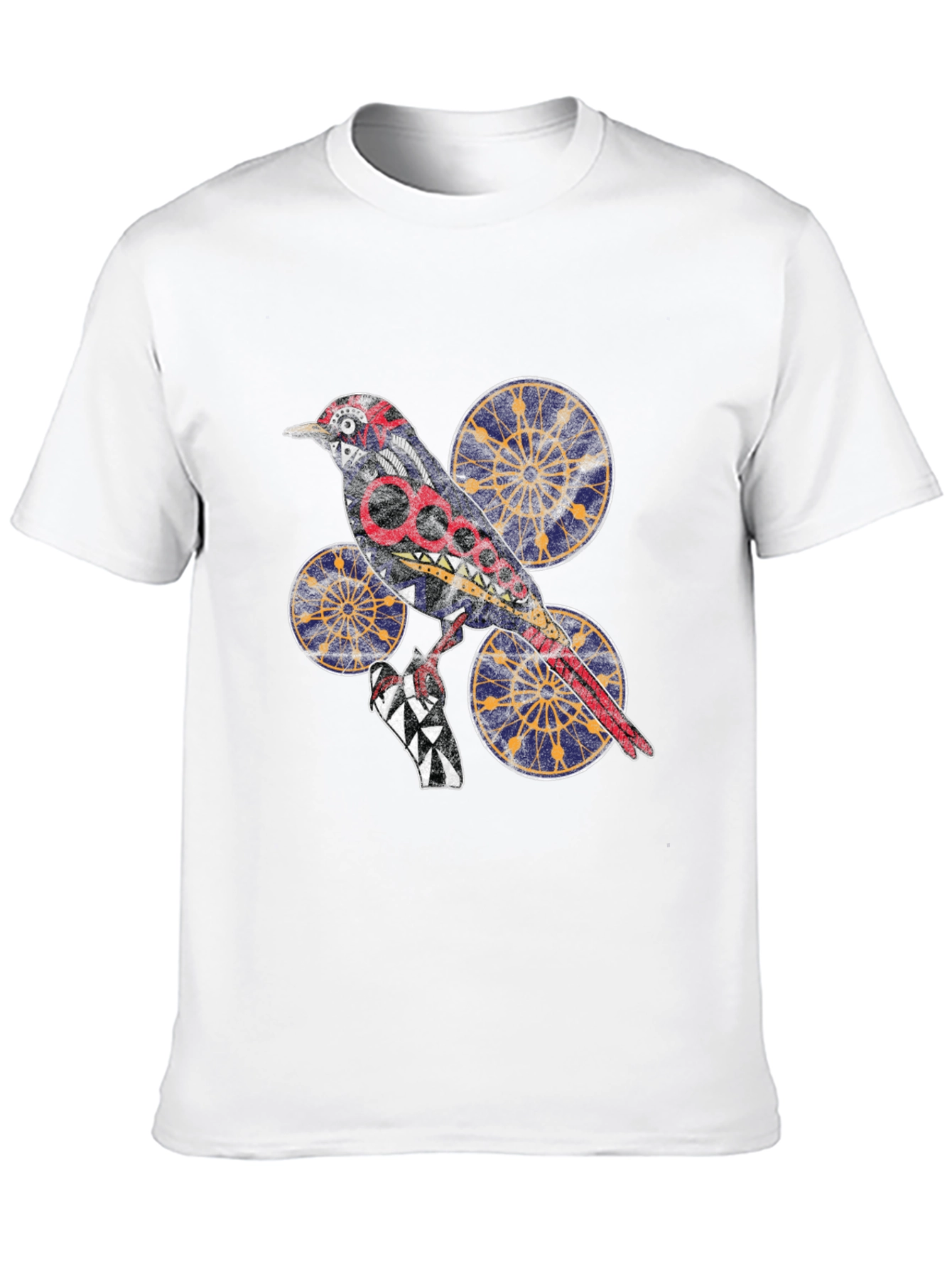 Graphic Bird Print T-Shirt - Unique Artistic Design