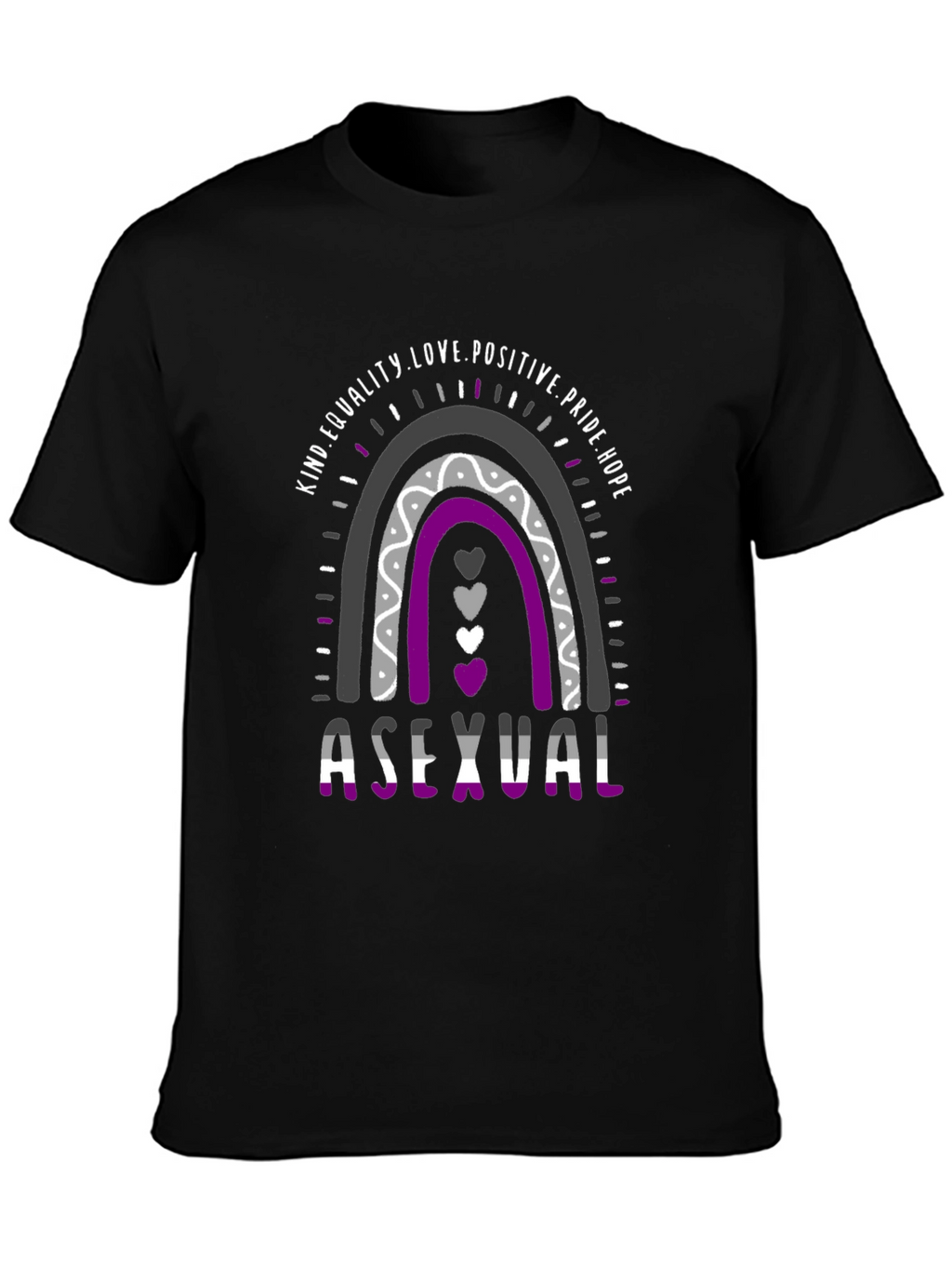 Asexual Pride Rainbow T-Shirt Equality Love