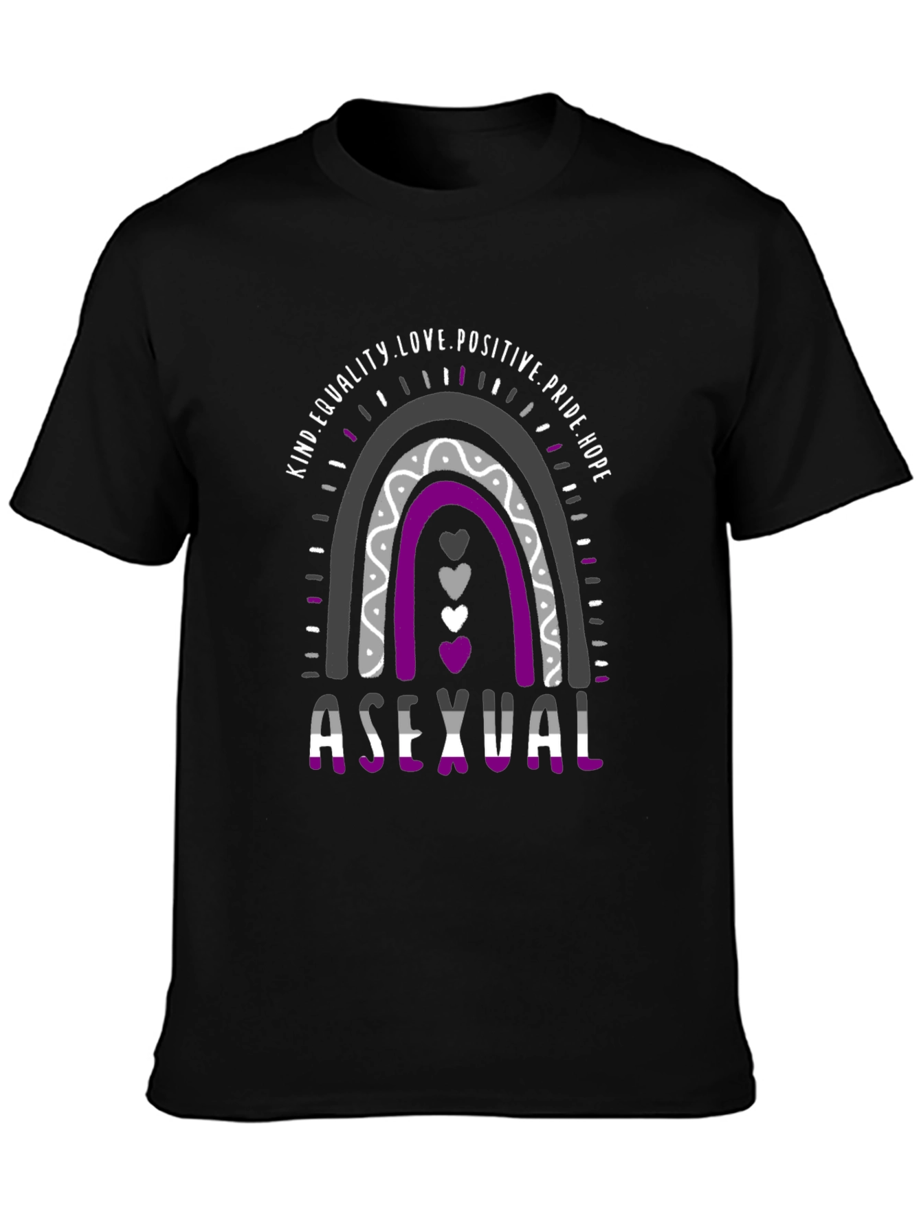 Asexual Pride Rainbow T-Shirt Equality Love