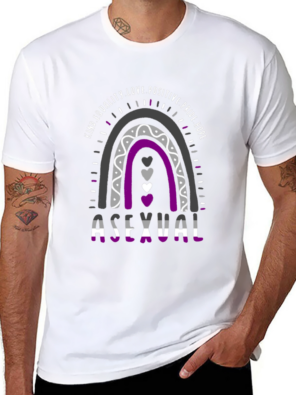 Asexual Pride Rainbow T-Shirt Equality Love