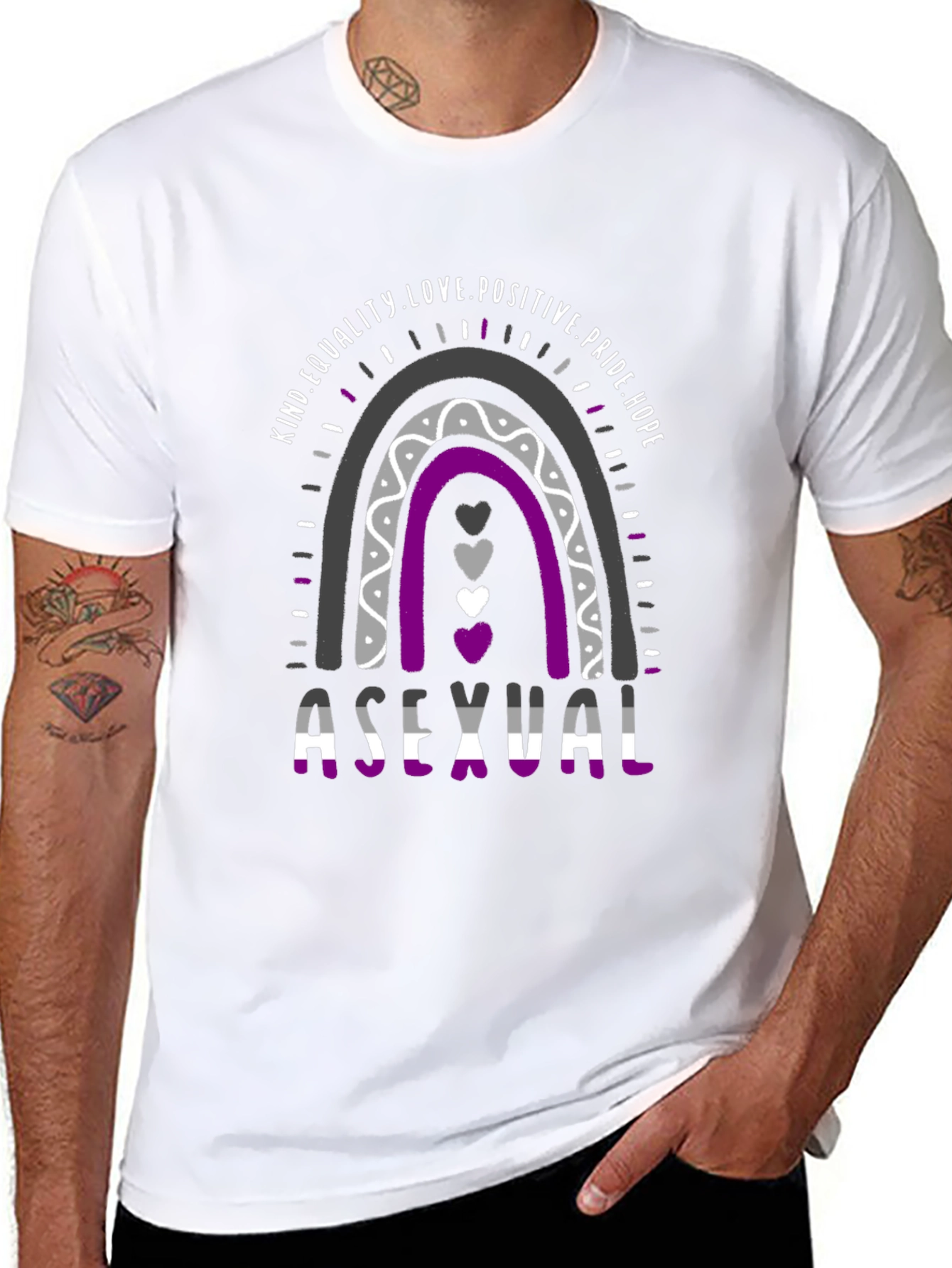 Asexual Pride Rainbow T-Shirt Equality Love