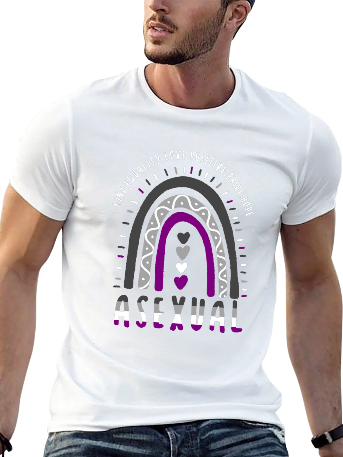 Asexual Pride Rainbow T-Shirt Equality Love