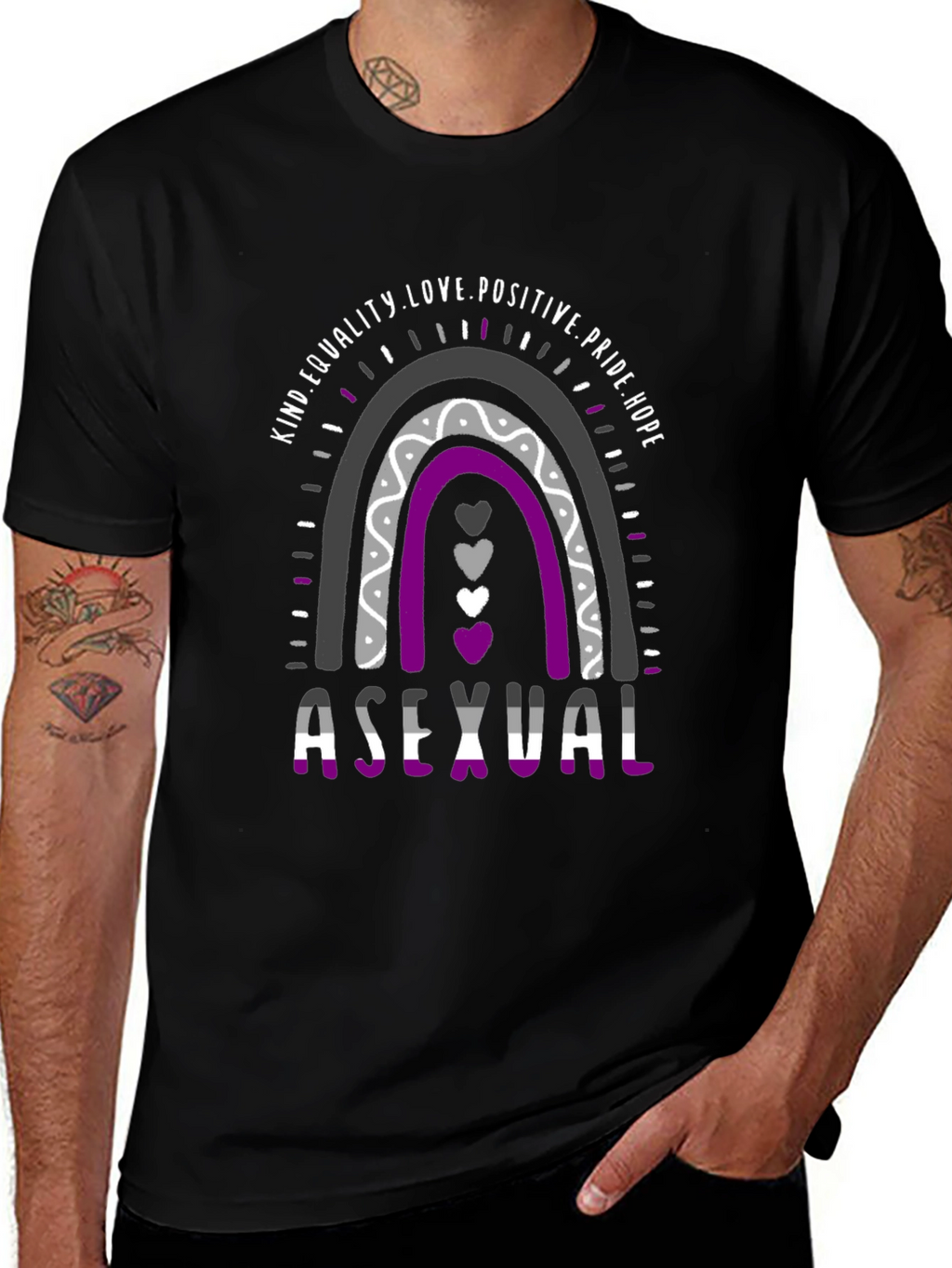 Asexual Pride Rainbow T-Shirt Equality Love