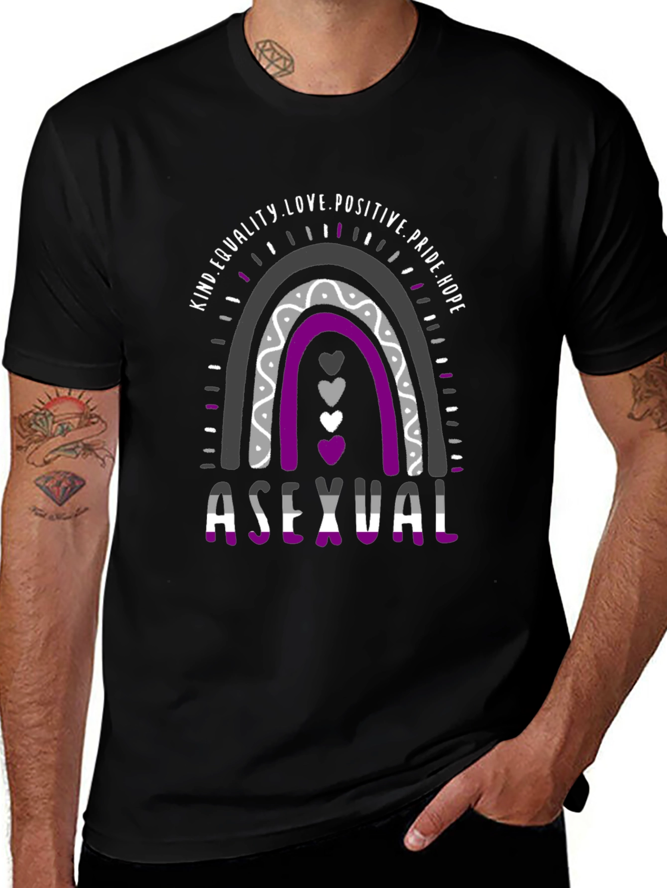 Asexual Pride Rainbow T-Shirt Equality Love