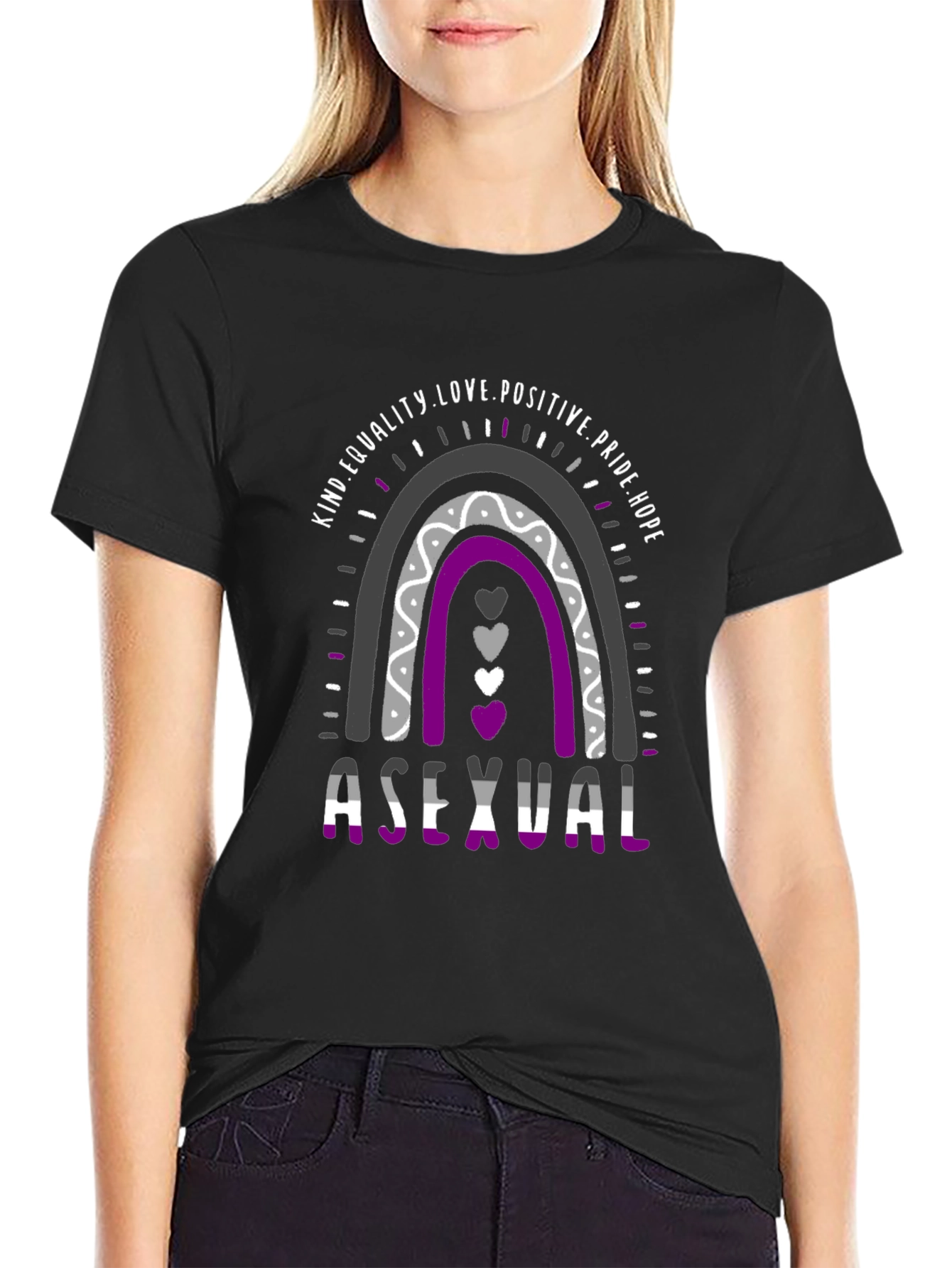 Asexual Pride Rainbow T-Shirt Equality Love