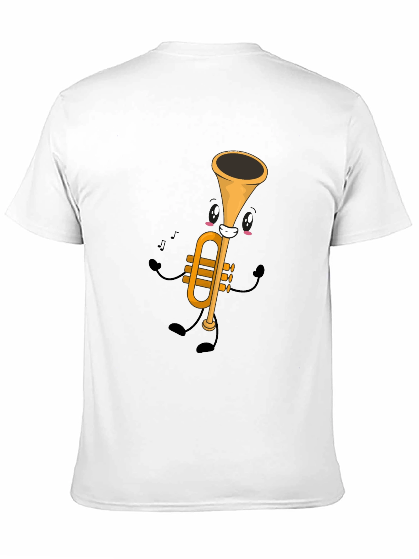 Cartoon Trumpet Graphic Tee - Black