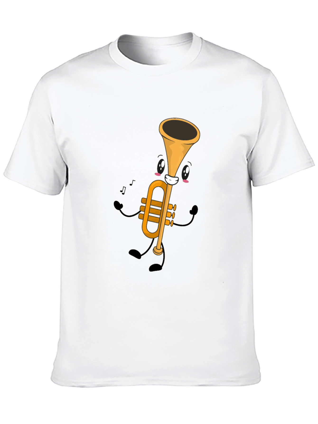 Cartoon Trumpet Graphic Tee - Black