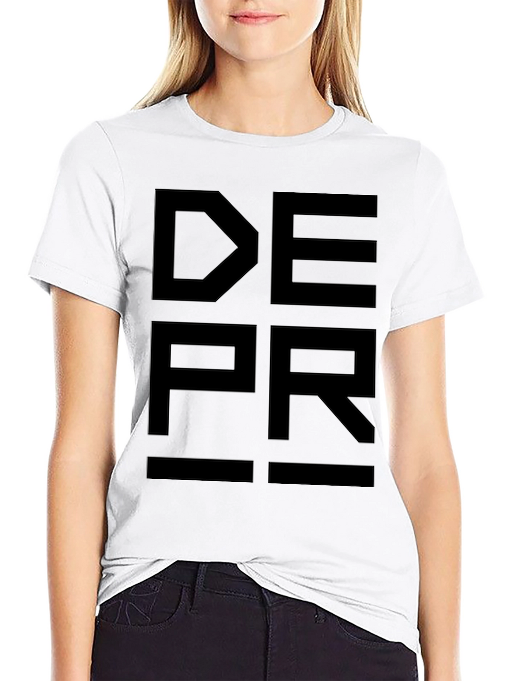 DEPR Graphic Tee - Black Minimalist Design