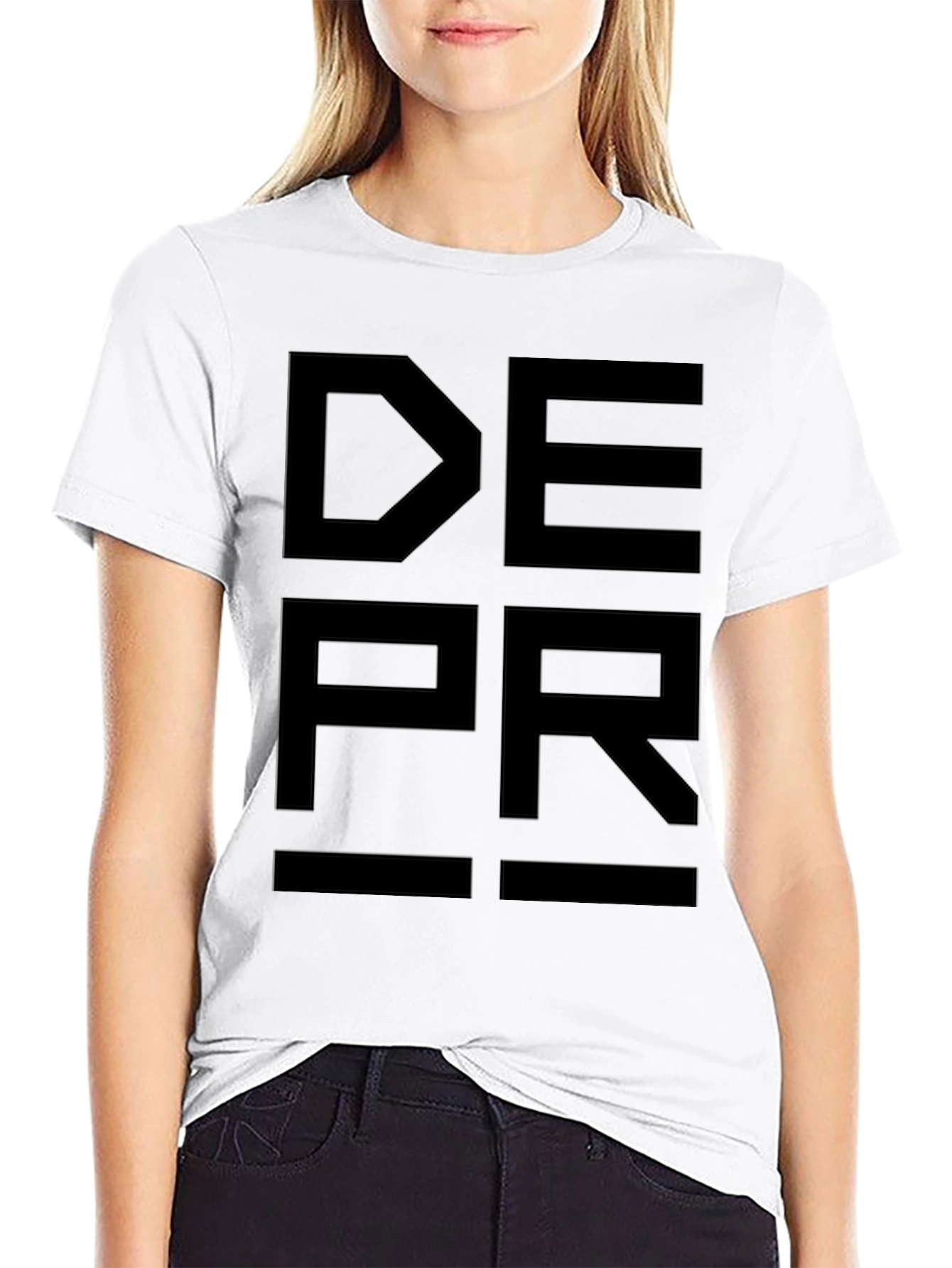 DEPR Graphic Tee - Black Minimalist Design