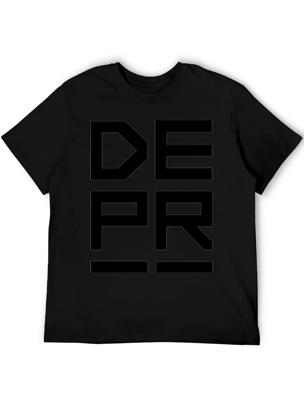 DEPR Graphic Tee - Black Minimalist Design