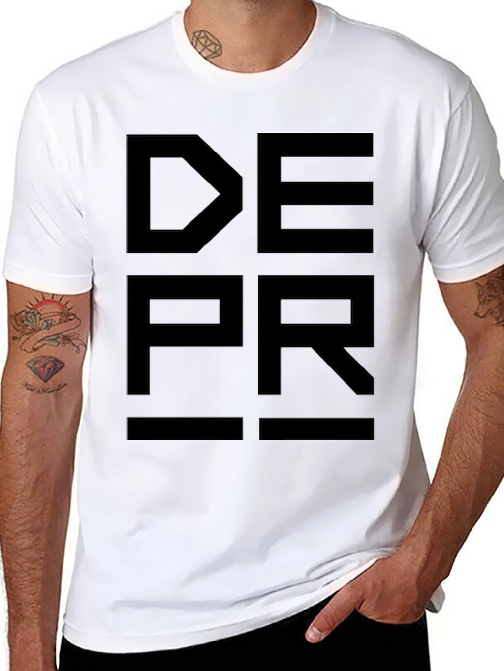 DEPR Graphic Tee - Black Minimalist Design