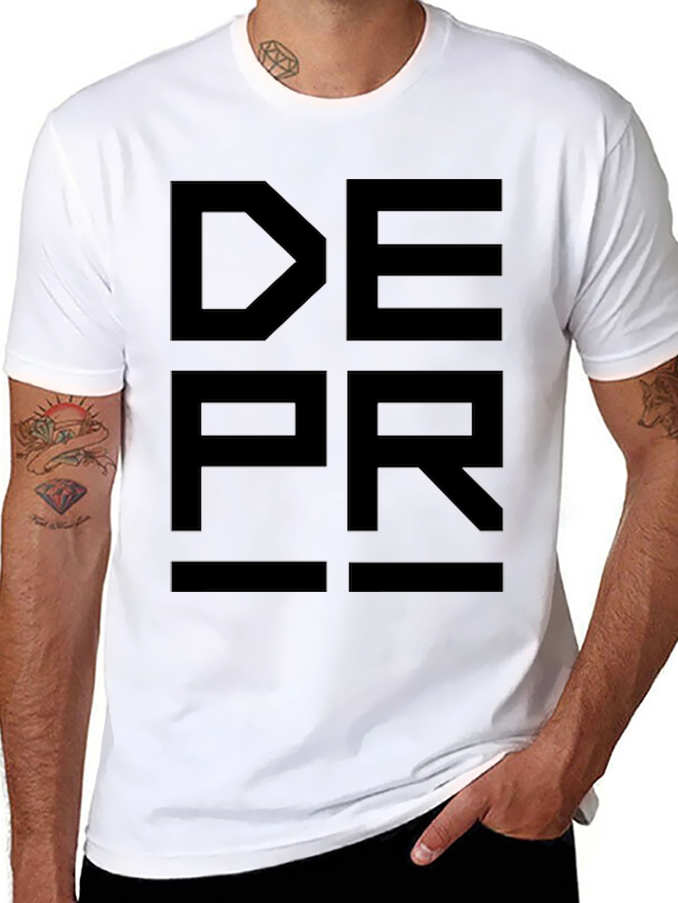 DEPR Graphic Tee - Black Minimalist Design