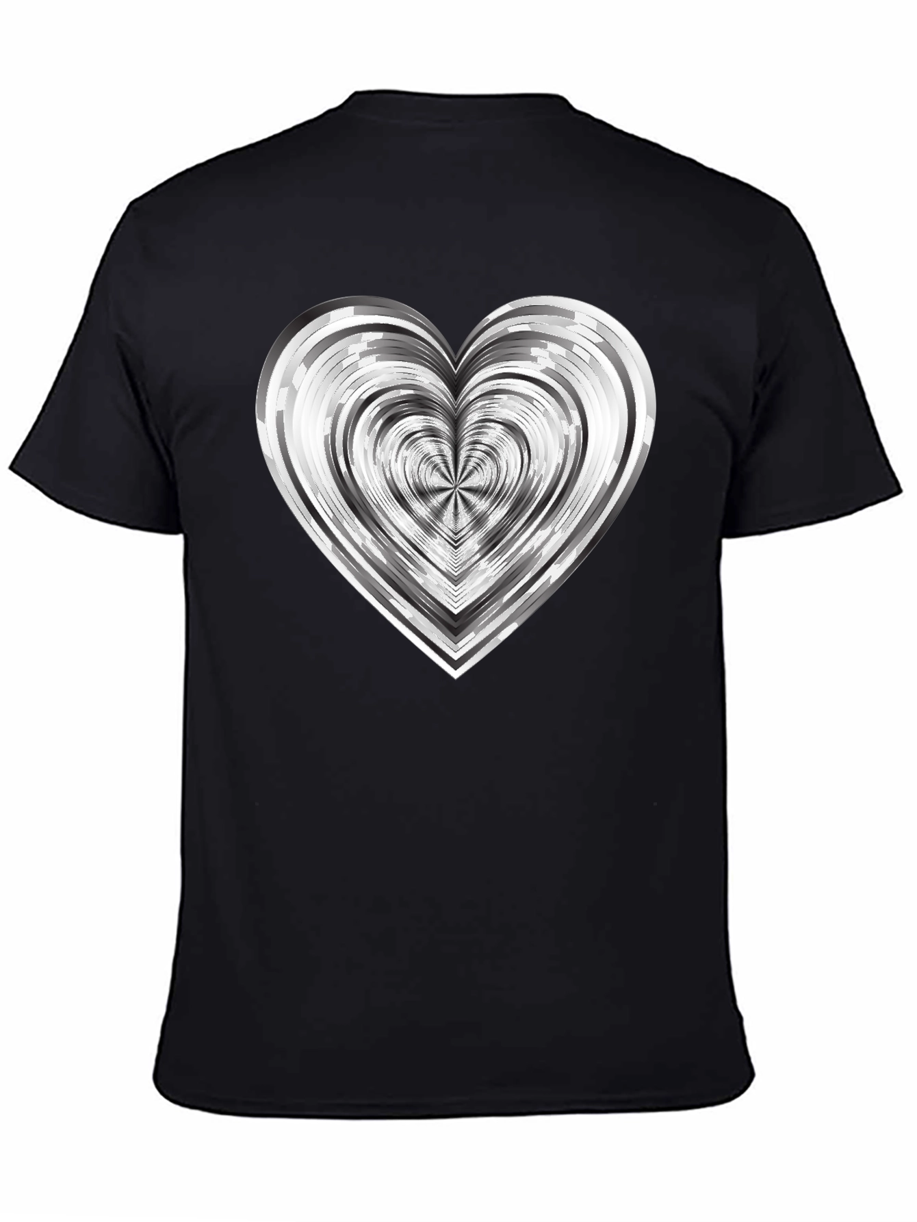 Abstract Heart Graphic Tee - Modern Black T-Shirt