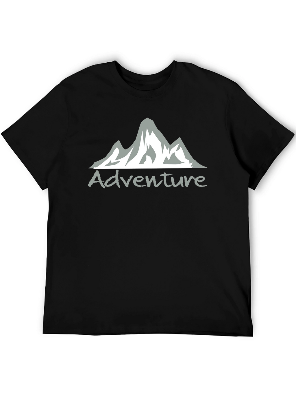 Adventure Mountain Graphic Tee - Black Cotton Blend