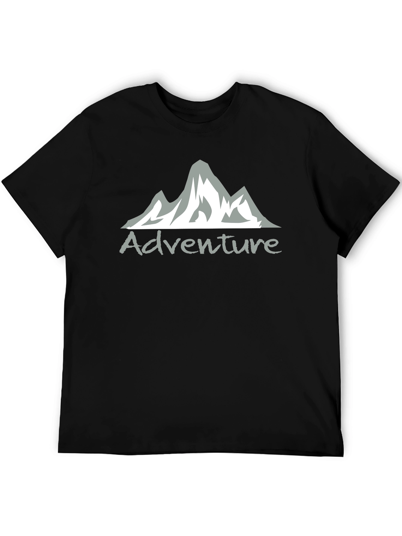Adventure Mountain Graphic Tee - Black Cotton Blend