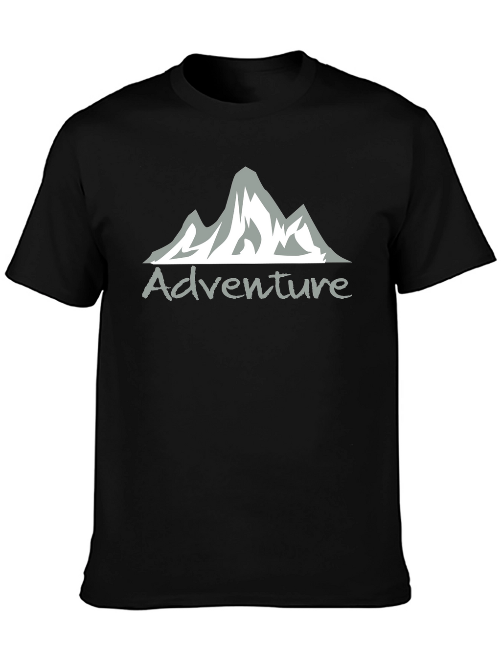 Adventure Mountain Graphic Tee - Black Cotton Blend
