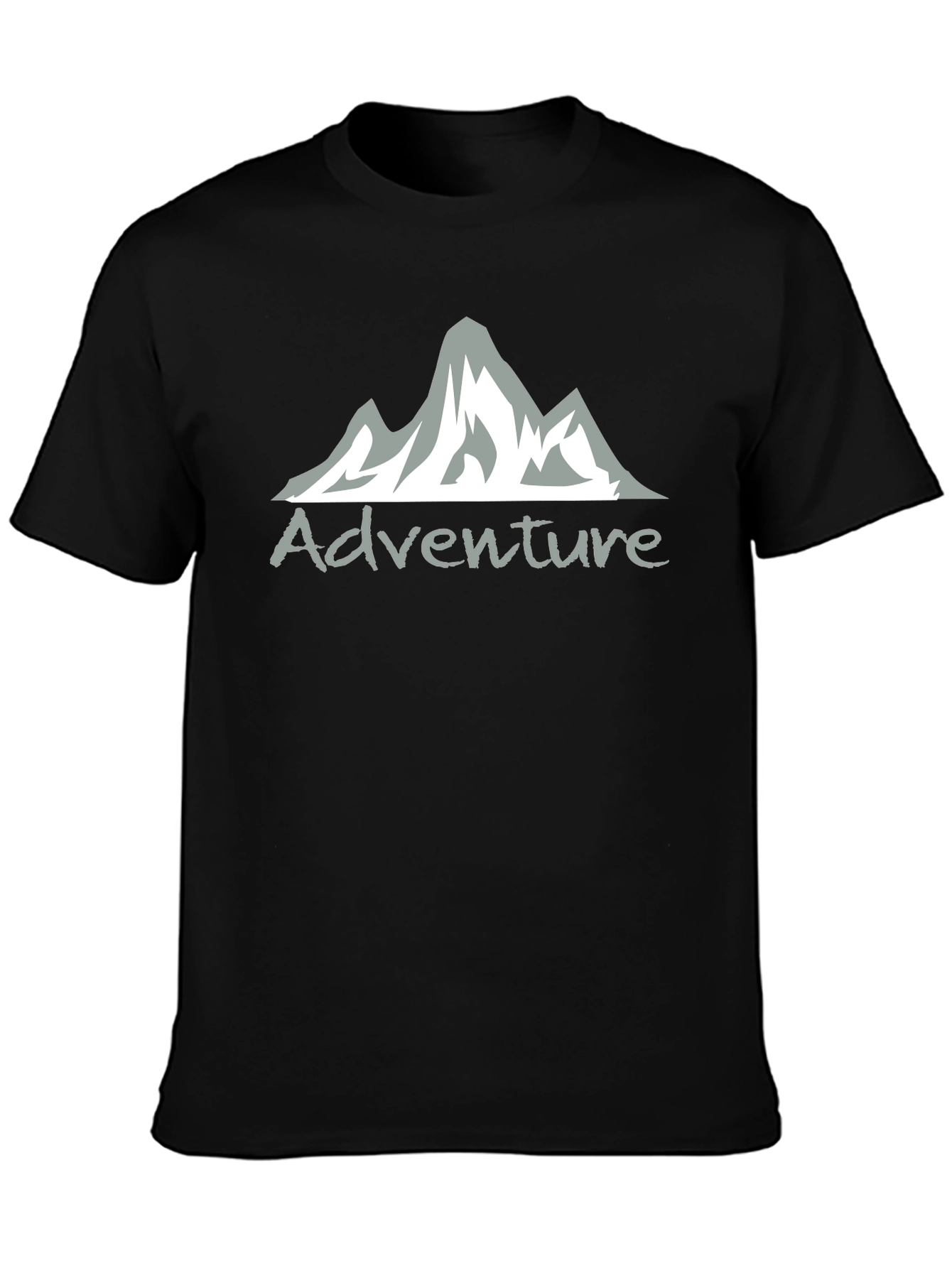 Adventure Mountain Graphic Tee - Black Cotton Blend