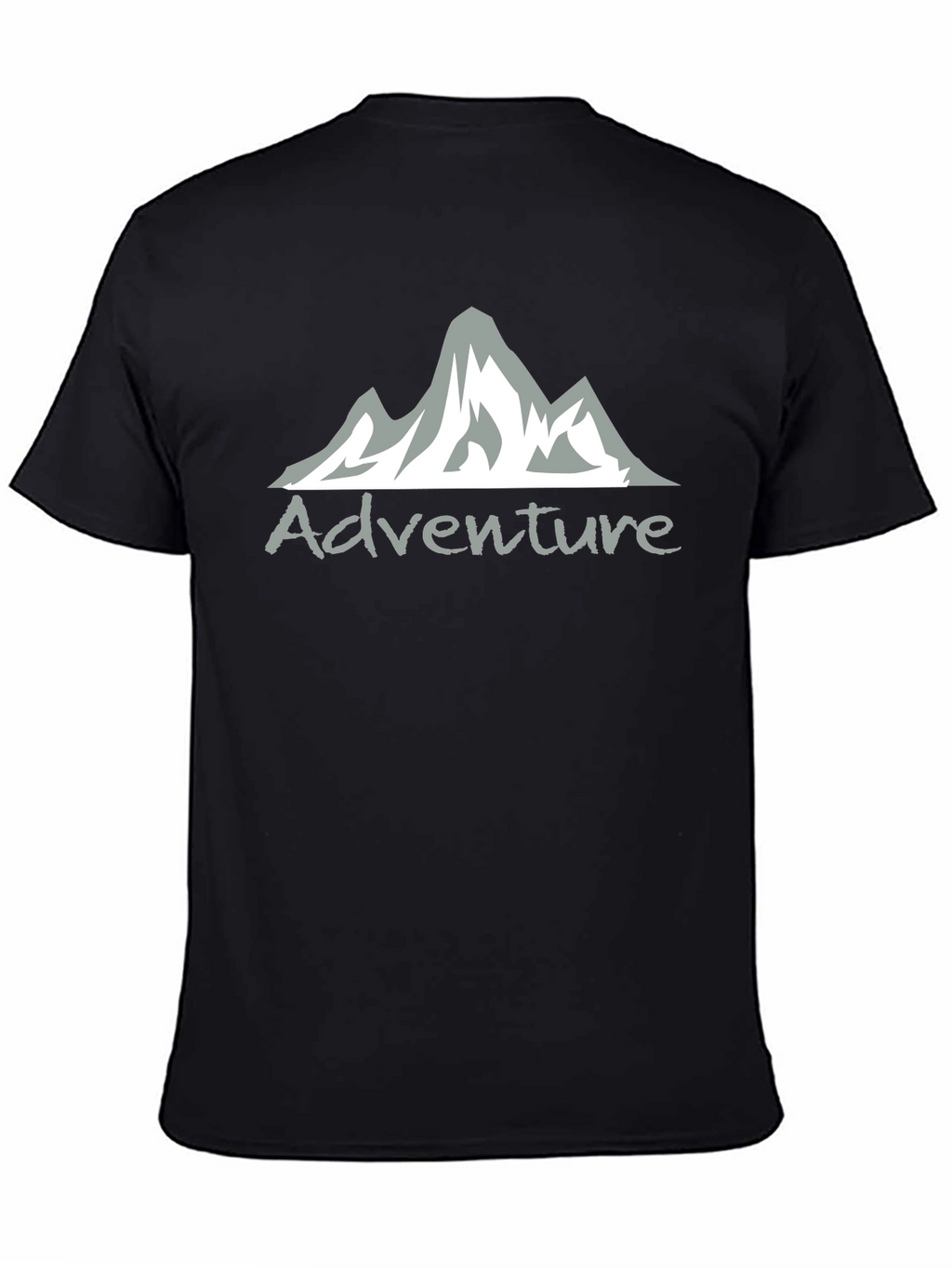 Adventure Mountain Graphic Tee - Black Cotton Blend