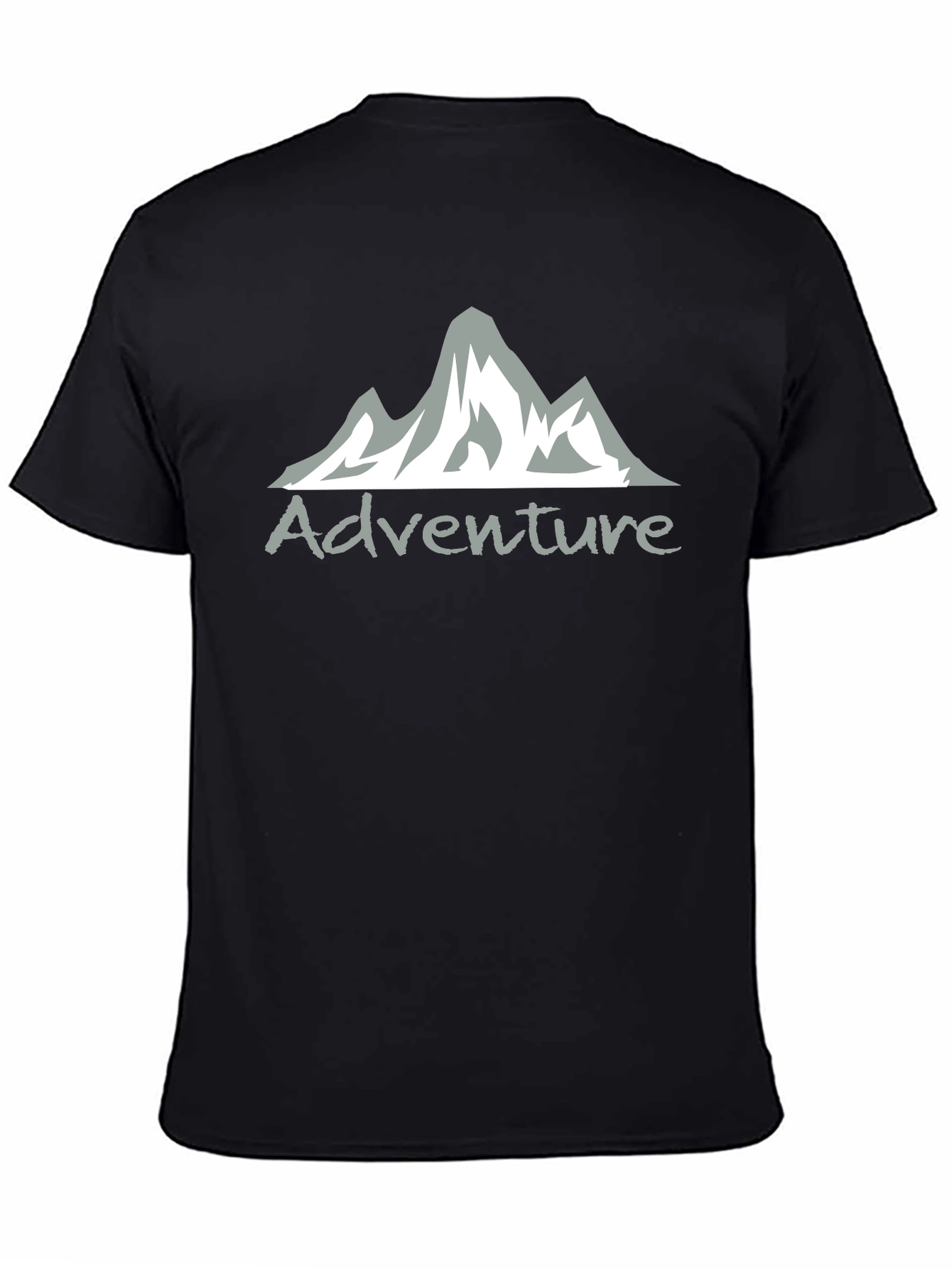 Adventure Mountain Graphic Tee - Black Cotton Blend