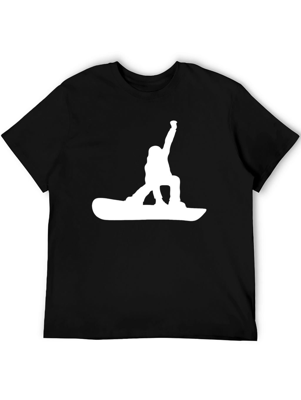 Snowboarder Graphic Tee - Black Cotton T-Shirt
