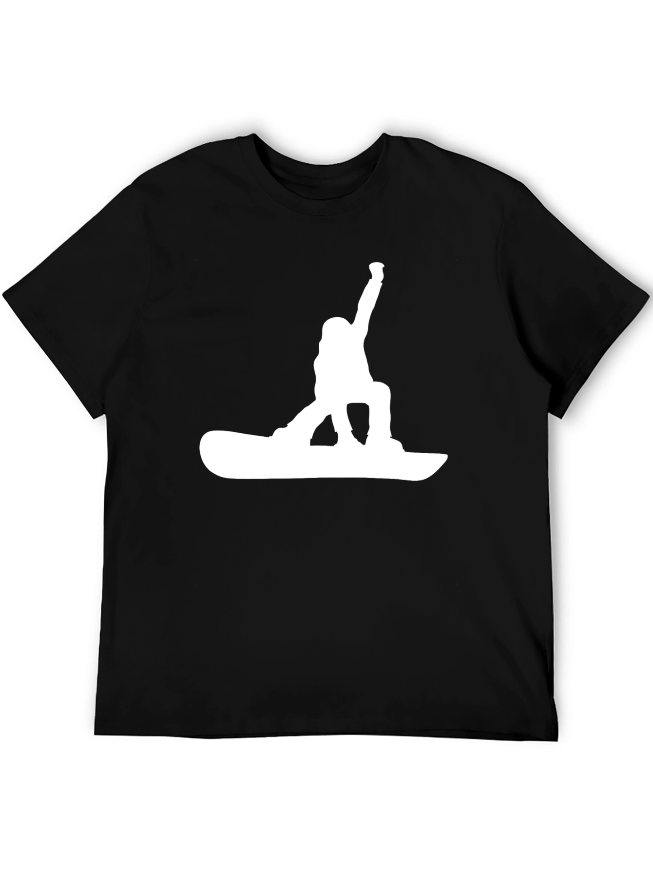 Snowboarder Graphic Tee - Black Cotton T-Shirt