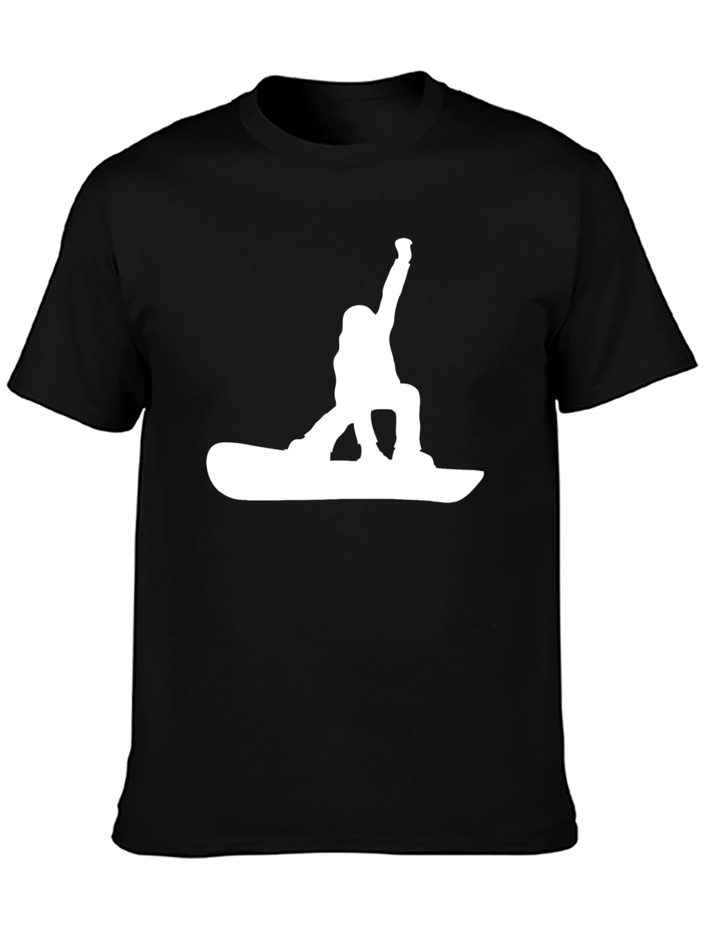 Snowboarder Graphic Tee - Black Cotton T-Shirt